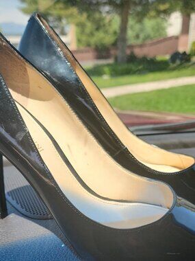 Womens Enzo Angiolini Wine Patent Leather High Heel Peep Toe Platform